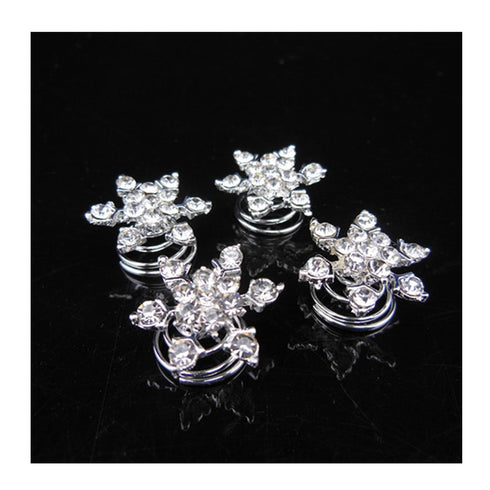 Snowflask Hair Coils, Swirls Twists Spirals Pins for Bridal Wedding Prom Set of 10
