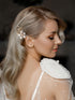 SWEETV Gold Bridal Hair Clip, Floral Hair Comb Barrette for Brides Wedding