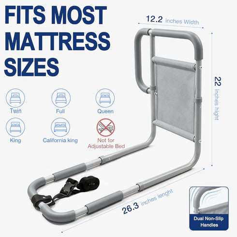 siucicove 2026 350lbs, Bed Rails for Elderly Adults Safety ASTM Approved Upgrade Non-Slip Ergonomic Handle & Storage