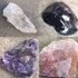 Healing Crystal Wands, 2" Amethyst, Rose Quartz, Clear Quartz, Black Obsidian, 6 Faceted Reiki Chakra Stones