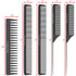 Salon Styling Combs | 5 Piece Professional Black Carbon Fiber Hair Comb Set for Men and Women