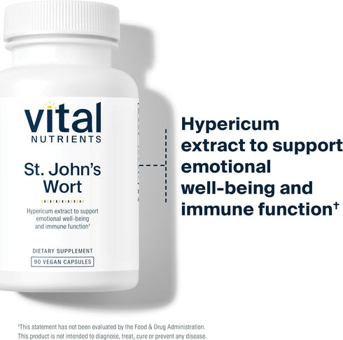 Vital Nutrients St John's Wort 600mg | Vegan Supplement for Overall Well-Being* | 90 Capsules
