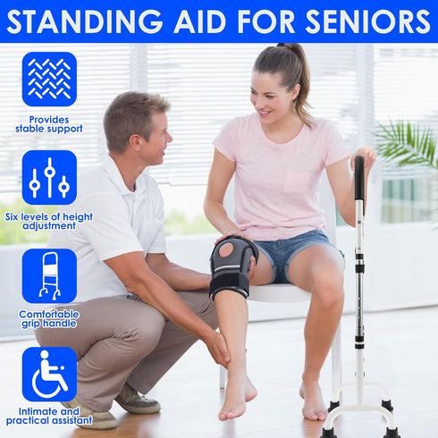 Tcwhniev Stand Assist, Mobility Standing Aid Rail, Adjustable Height Senior Mobility Standing Aid Rail, Nonslip Support