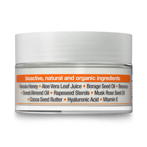 Organic Manuka Honey Rescue Cream, Bioactive Skincare - 1.7 Fluid Ounces