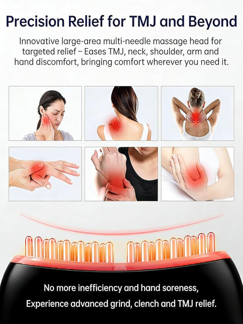 Kinbana TMJ Relief Products Jaw, TMJ Massager with Vibration and Heating, Ergonomic Multi-Needle TMJ Massage Tool