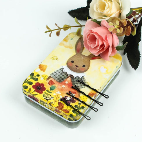 Mini Bobby Pins Black with Cute Case, 200 CT Small Hair Pins for Buns, Premium for Kids, Girls and Women