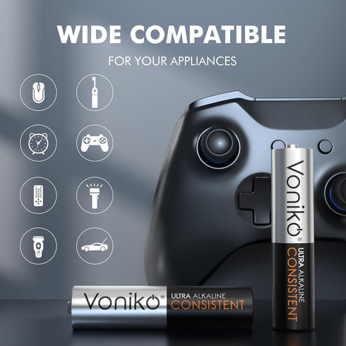 Voniko 48 Pack 1.5v 10-Year AAA Batteries - Alkaline Triple A Battery - Ultra Long-Lasting, Leakproof Batteries - Shelf