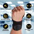 NeoTech Care Wrist Band Support Wrap - Adjustable Compression Strap, Elastic & Breathable Fabric, Black Color, Size L,