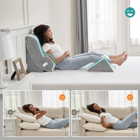 Set 4PCS, 20" Hansleep Bed Wedge Pillow for After Surgery Post Surgery Pillow for Sleep Apnea and Acid Reflux Relief