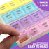 Weekly Pill Organizer - 4-Times-a-Day Pill Planner with Daily Morning, Noon, Evening & Night Compartments
