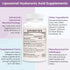 Liposomal Hyaluronic Acid Supplements, 1000mg Capsules for Skin Hydration & Joint Lubrication, 60 Capsules