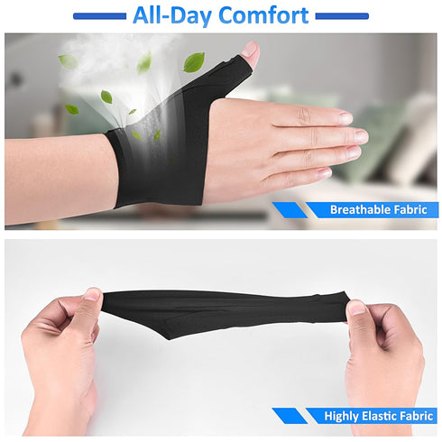Copper Compression Thumb Wrist Brace Stabilizer Spica Splint for Carpal Tunnel, Arthritis, and Pain Relief - Fits