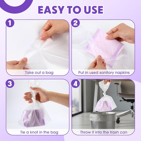 Lerheedi 600 2 11.81 15.63 Inch Pcs/ Roll Sanitary Napkin Receptacle Liner, Sanitary Napkin Disposal Bags Feminine