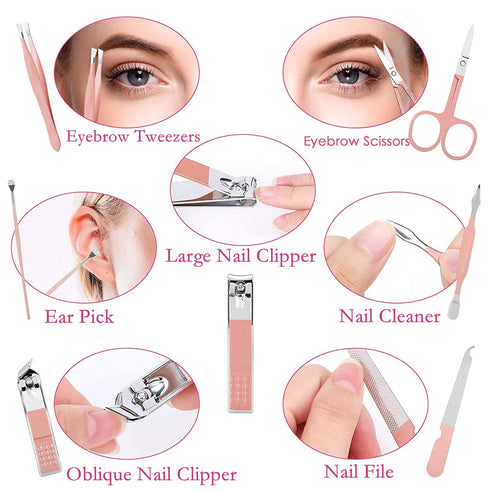 Manicure Set Women Nail Clippers Set, Professional Grooming Kit for Nail Care, Gift for Women, Ultra Sharp Tools