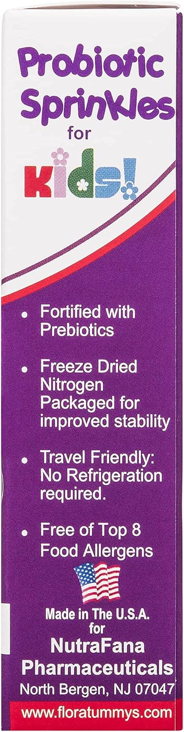 Probiotic Sprinkles Kids 10ct, Taste-Free Probiotic Powder Packets, Non-Dairy, Gluten & Sugar-Free