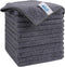 HOMEXCEL Microfiber Cleaning Cloth Grey, 12 Pack Premium Towels for Cars, Lint Free, Highly Absorbent Reusable Rags