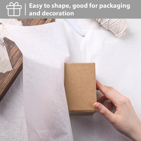 Koogel 120 Sheets White Tissue Paper, 20x14in Bulk Gift Wrapping for DIY Projects, Weddings, Birthday Crafts