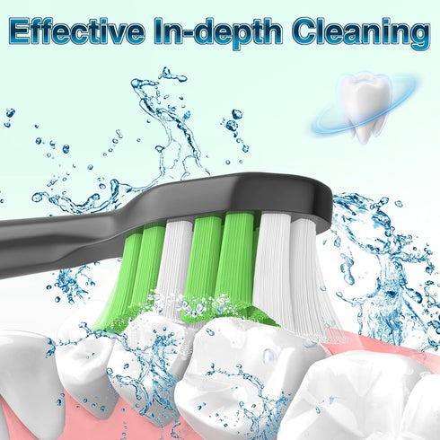 Aoremon Toothbrush Replacement Heads (10 Pcs) for Philips Sonicare Click-on Electric Toothbrush, Black
