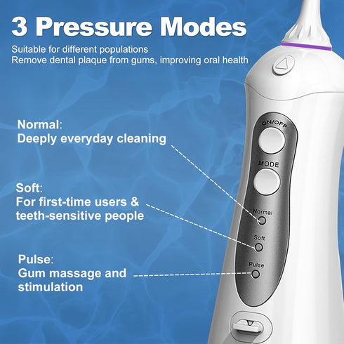 Cordless Water Flosser for Teeth: Portable Dental Oral Irrigator for Travel, 300ML Cleaning Picks
