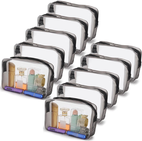 Tbestmax 10 Pack Clear Cosmetic Bags, Portable Waterproof Travel Toiletry Bags Organizer