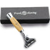 Manual Razor, 3 Blade Razor with Natural Bamboo Handle, Unisex Sustainable Shaving Razor