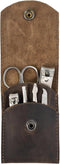 Hide & Drink Double Nail Clipper Case, Handmade Full Grain Leather Grooming Kit, Bourbon Brown, Travel Essentials