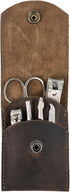 Hide & Drink Double Nail Clipper Case, Handmade Full Grain Leather Grooming Kit, Bourbon Brown, Travel Essentials