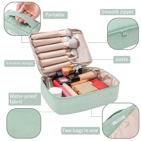 Travel Makeup Bag Cosmetic Bag Toiletry Bag for Women and Men (Green)