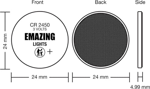 EmazingLights 20 Pack CR2450 Battery, 3V Lithium Coin Cell Batteries, Long Lasting Multipack for Keyless Remote