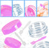 MotBach 100 Pcs 3g Empty Plastic Containers with Lids, Tiny Makeup Sample Containers, Pink Round Jars