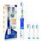 SEAGO Kids Electric Toothbrush, 2 Mins Brushing Timer, 4 Replacement Brush Heads, Blue Color for Ages 4-12