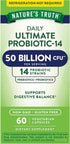 Nature's Truth Probiotic 50 Billion CFU | 200mg Prebiotics | 60 Capsules | Vegetarian, Non-GMO & Gluten-Free Supplement