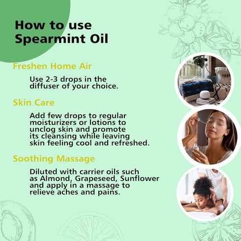 Spearmint Essential Oil 30ml/1 oz - 100% Pure Undiluted for Aromatherapy