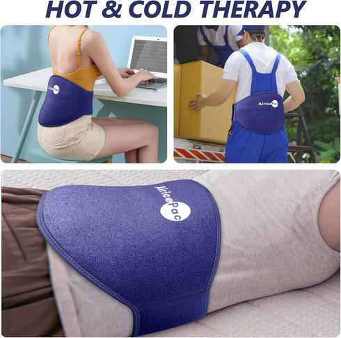 Ice Pack for Back Pain Relief, 2 Pack Reusable Gel Lower Back Wrap, Cold Compress Therapy for Lumbar Injuries