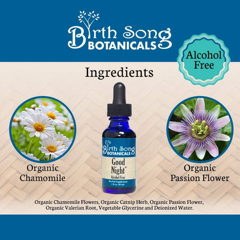 Good Night Tincture - Natural Herbal Sleep Aid Supplement with Valerian Root and Chamomile, 1oz