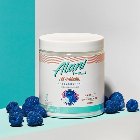 Alani Nu Pre Workout Powder Breezeberry | Sugar Free Amino Energy Boost Supplement | 200mg Caffeine, 30 Servings