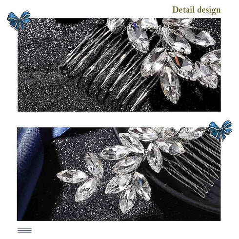 Latious Silver Crystal Bride Wedding Hair Comb, Rhinestone Bridal Hair Clip, Sparkly Gem Hair Accessories for Women and