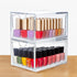 Stackable Acrylic Clear Cosmetic Organizer Drawers, Makeup Storage Container for Skin Care, Hair Accessories, Set of 2