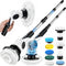 Maraiss Electric Spin Scrubber, 3-Speed Shower Scrubber with Long Handle & 10 Replaceable