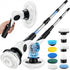 Maraiss Electric Spin Scrubber, 3-Speed Shower Scrubber with Long Handle & 10 Replaceable