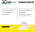 Creatine HCl Powder - Muscle, Cognitive, Cellular Energy Support, No Bloating or Cramps, USA Made & NSF Certified,