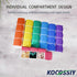 KOCOSSIY 4 Pack 1 Weekly Pill Organizer Times a Day, Daily Pill Box with EVA Cover, with Large Compartment to Hold
