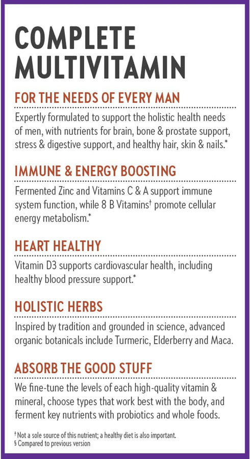 New Chapter Men's Multivitamin for Immune, Stress, Heart + Energy Support - Every Man's One Daily, Non-GMO, Gluten Free