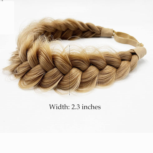 TOECWEGR Synthetic Hair Braided Headband Classic Wide Strands Wedding Disorderly Fluffy Braids Wig Band Women Beauty Accessory
