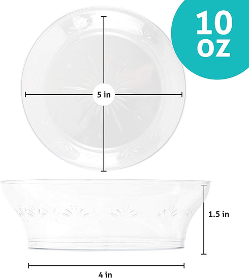 PLASTICPRO 10 oz Premium Heavy Weight Crystal Clear Disposable Soup Bowls, Pack of 40