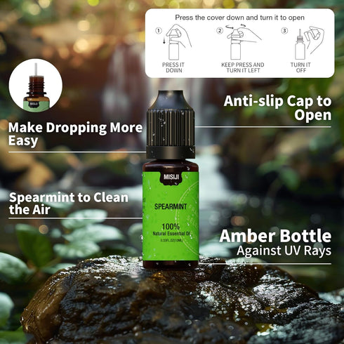 Set-MISIJI 10 Essential Oils Essential Oils for Diffuser for Home,Diffuser Oils Scents for Aromatherapy,Candle&Soap