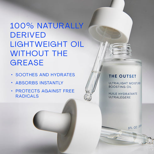 The Outset Ultralight Moisture Boosting Face Oil - Fragrance Free with Squalane, Fast-Absorbing for All Skin Types