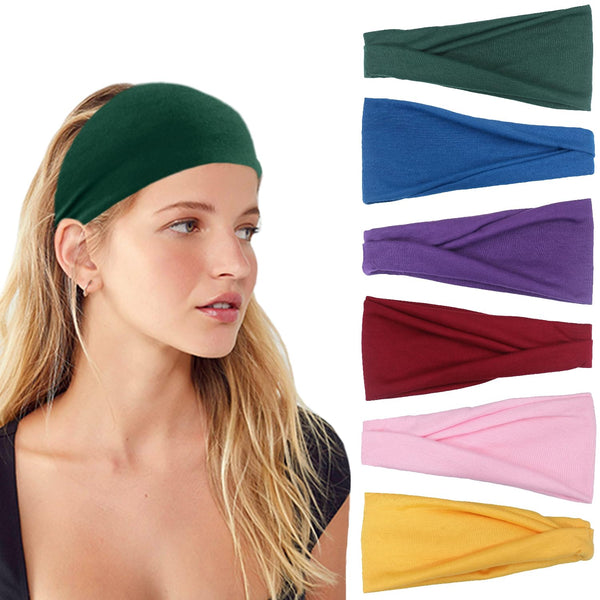IVARYSS Headbands for Women - Non-Slip, Stretchy Hair Accessories for Yoga, Fashion, Travel, 6 Pack
