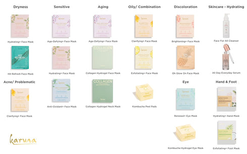 Karuna Skin Anti-Oxidant+ Sheet Masks, 4 Sheets Pack, Moisturizing Face Masks with Green Tea, Licorice & Chrysanthellum