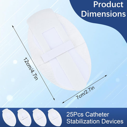 Pack 25 Foley Catheter Stabilization Device, Self Adhesive Catheter Tube Urinary Leg Bag Holder Sticker, Catheter